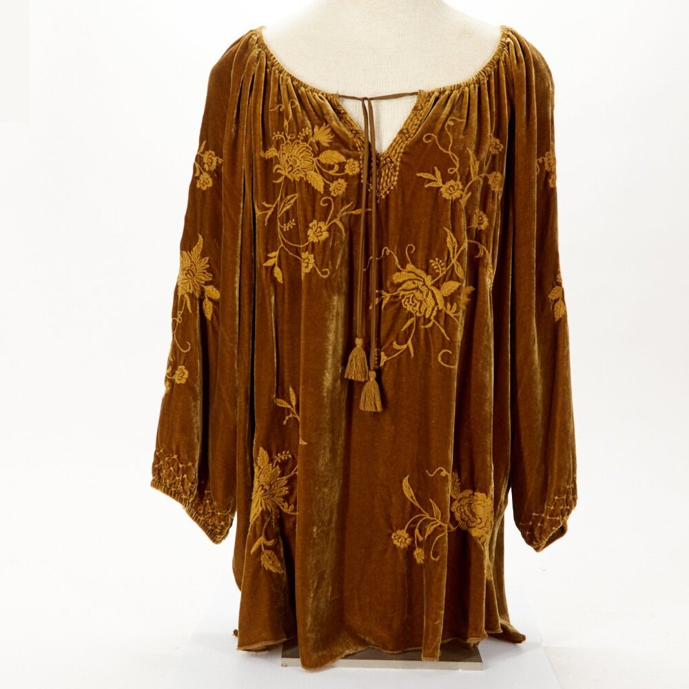 Johnny Was Velvet Feel Boho Plus-Size Top